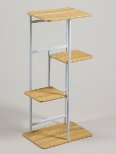 Подставка для цветов Greengo, 4 полки, 36×23×74 см, напольная, каркас металл, полки МДФ, белая