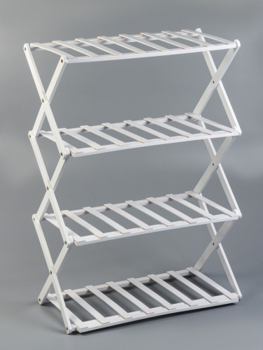Подставка для цветов Greengo, 4 полки, 50×25×68 см, напольная, бамбук, белая