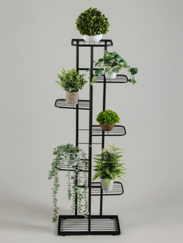 Подставка для цветов Greengo, 7 полок, 43×22×126 см, напольная, металл, чёрная