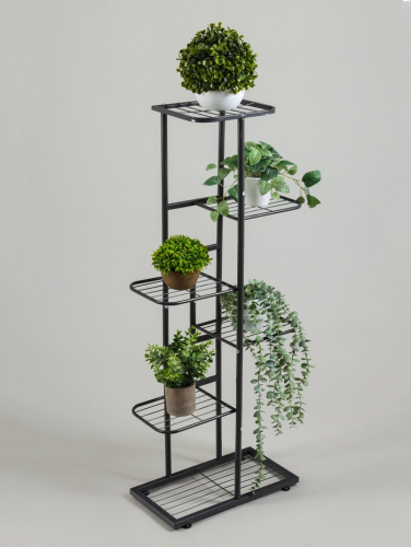 Подставка для цветов Greengo, 6 полок, 44×22×105 см, напольная, металл, тёмно-серая