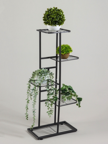 Подставка для цветов Greengo, 5 полок, 44×22×95 см, напольная, металл, тёмно-серая