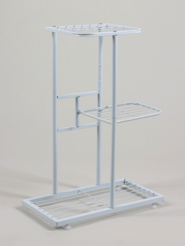 Подставка для цветов Greengo, 3 полки, 43×22×57 см, напольная, металл, белая
