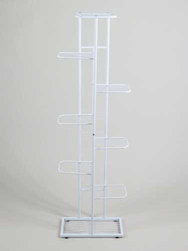 Подставка для цветов Greengo, 8 полок, 43×22×141 см, напольная, металл, белая