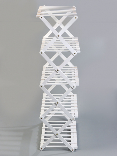 Подставка для цветов Greengo, 5 полок, 50×25×89 см, напольная, бамбук, белая