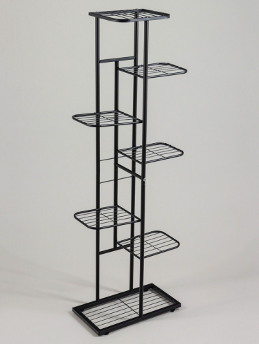 Подставка для цветов Greengo, 7 полок, 43×22×126 см, напольная, металл, чёрная