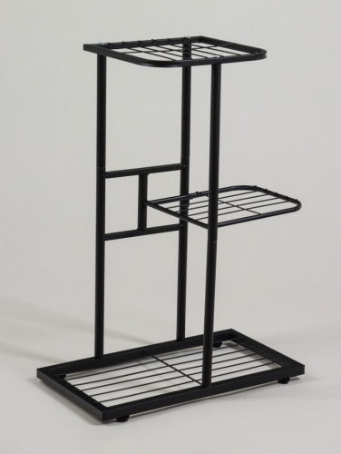 Подставка для цветов Greengo, 3 полки, 43×22×57 см, напольная, металл, чёрная