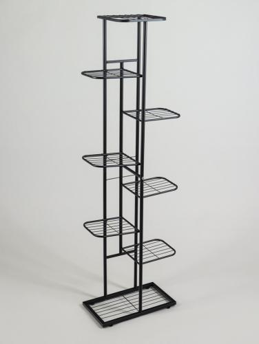 Подставка для цветов Greengo, 8 полок, 43×22×141 см, напольная, металл, чёрная
