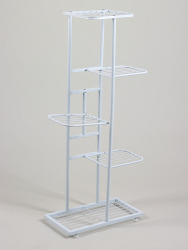 Подставка для цветов Greengo, 5 полок, 44×22×95 см, напольная, металл, белая
