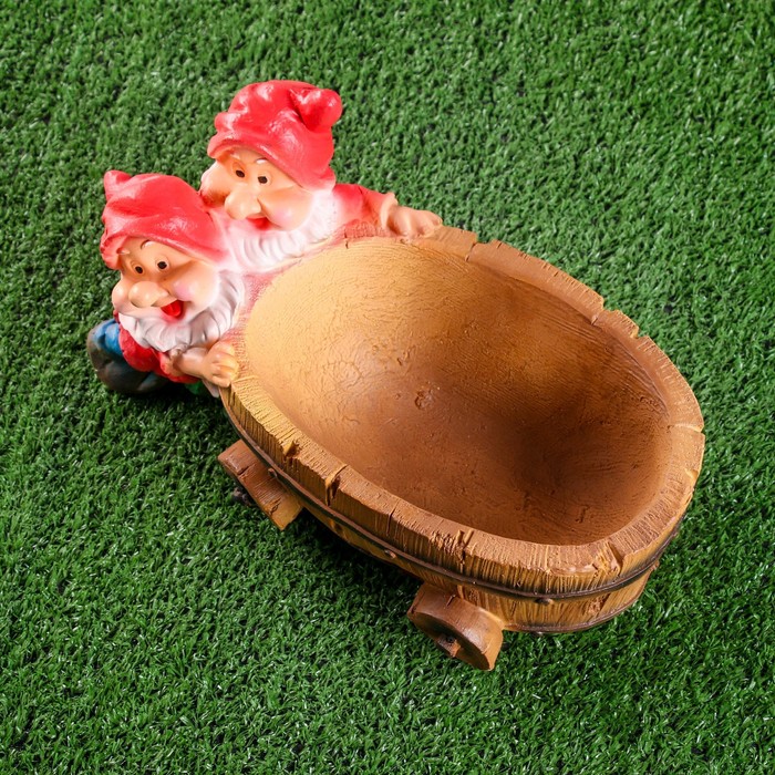 Садовая фигура из гипса «Два гнома с телегой», 19.5×32×17.5 см