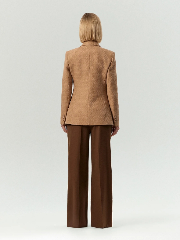 Двубортный жакет из твида ,
78% хлопок, 21% вискоза, 1% эластан ,