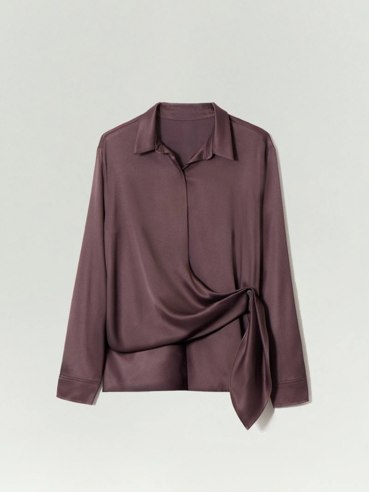 Блузка с драпировкой из вискозы ,
85% вискоза, 11% полиэстер, 4% эластан ,