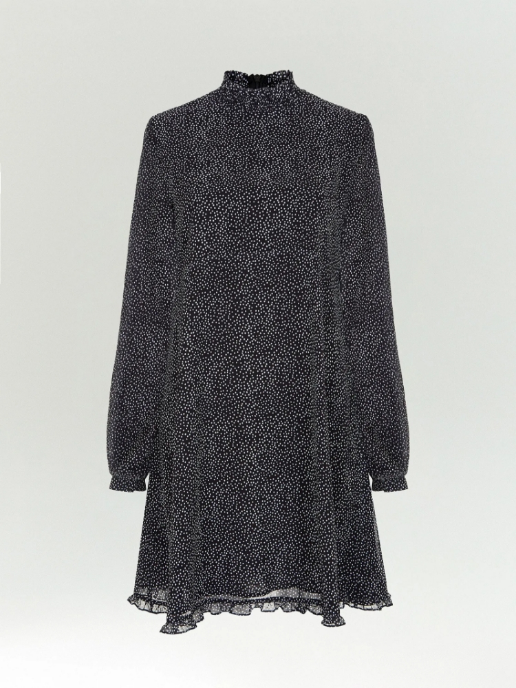 Платье мини из шифона в горох ,
100% полиэстер ,