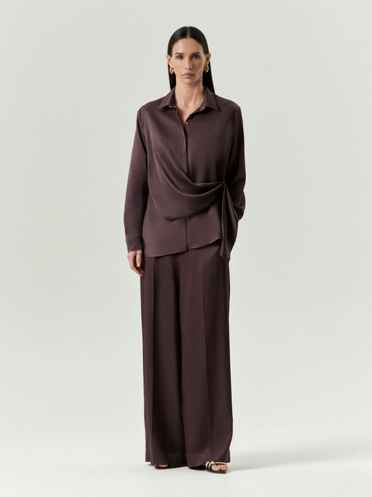 Блузка с драпировкой из вискозы ,
85% вискоза, 11% полиэстер, 4% эластан ,