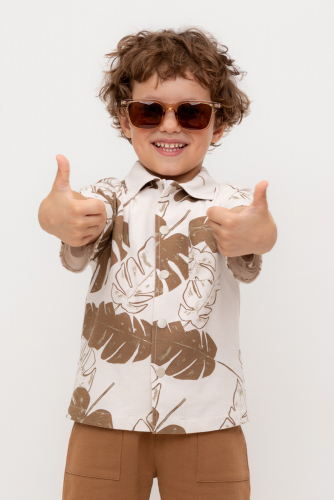 Crockid Рубашка КР 302731 бежевый, тропики к556 Crockid
