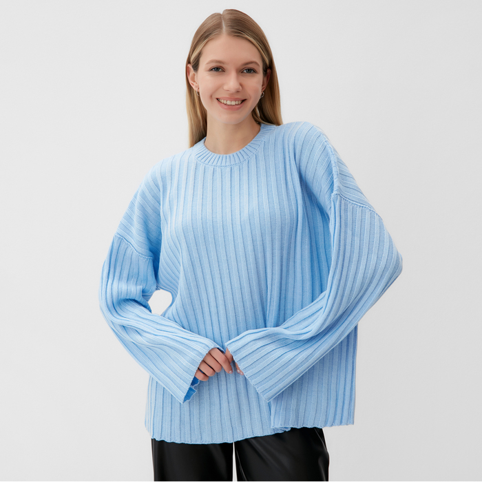 Джемпер вязаный женский MINAKU:Knitwear collection цвет голубой, р-р 54-56
