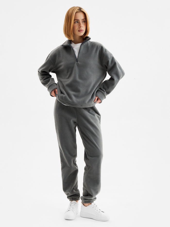 Костюм женский (анорак и брюки) MINAKU: Fleece Soft, цвет графит, р-р 42