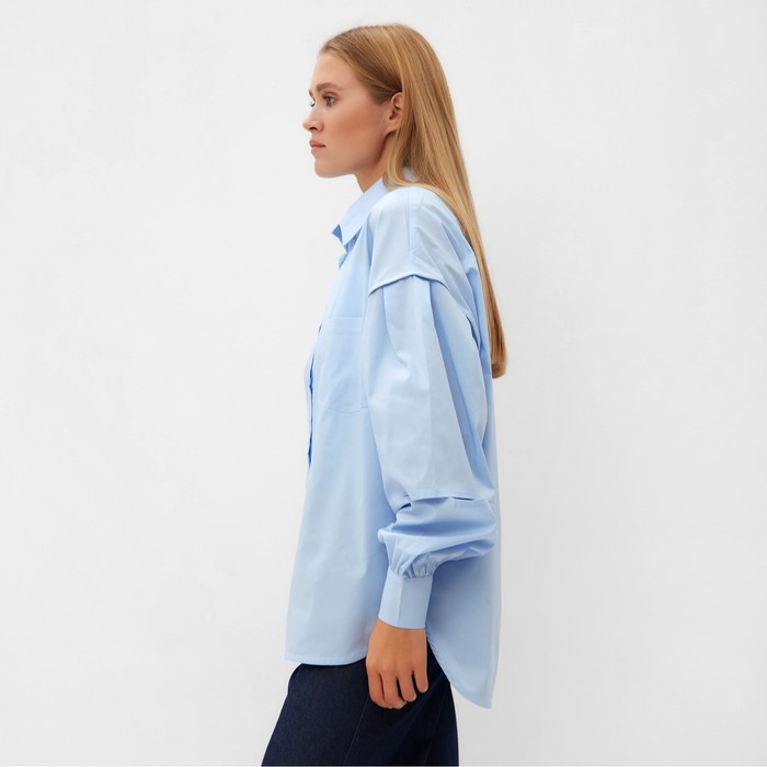 Блузка женская MINAKU: Casual collection цвет голубой, р-р 54