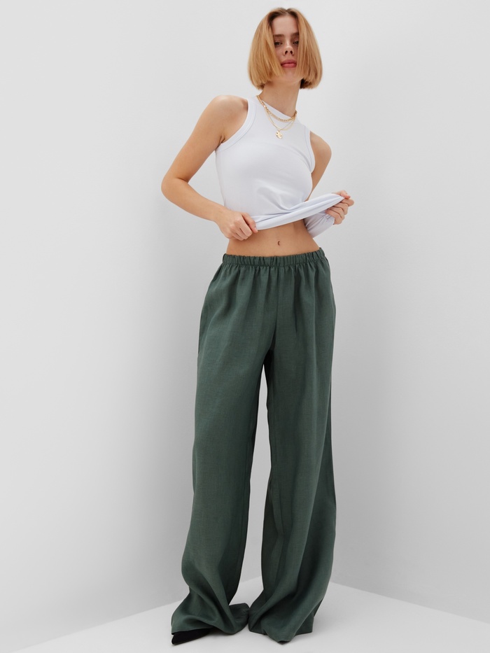Брюки женские oversize MINAKU: MINAKU: Safari цвет зеленый, размер 42