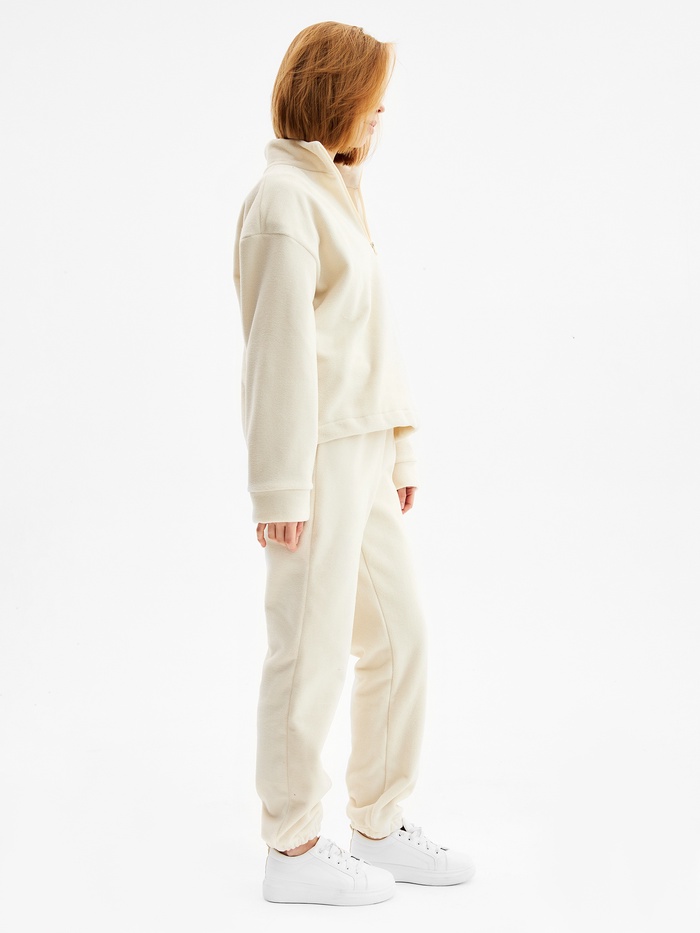 Костюм женский (анорак и брюки) MINAKU: Fleece Soft, цвет бежевый, р-р 44