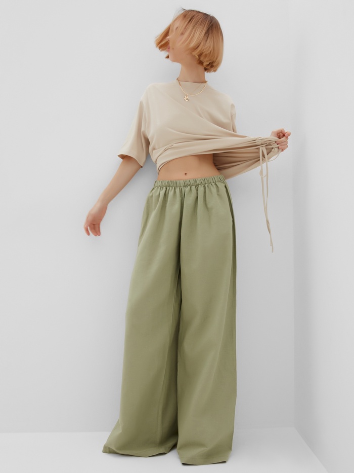 Брюки женские oversize MINAKU: MINAKU: Safari цвет мятный, размер 50