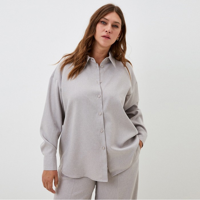 Рубашка женская MIST plus-size, р. 52, бежевый