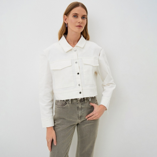 Рубашка женская укороченная с разрезами MIST: Denim р.42, белый