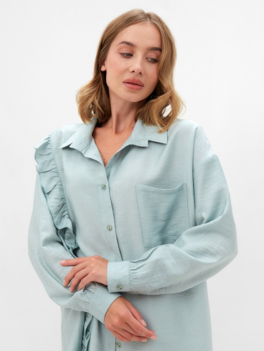 Костюм женский (блузка, шорты) MINAKU: Casual Collection цвет зеленый , р-р 46