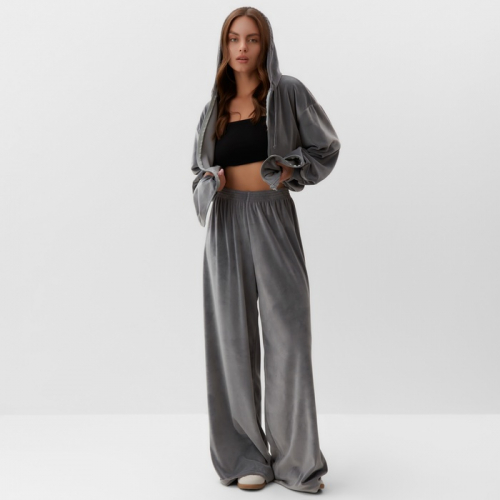 Костюм женский (толстовка и брюки) KAFTAN Plushy р. 40-42, серый