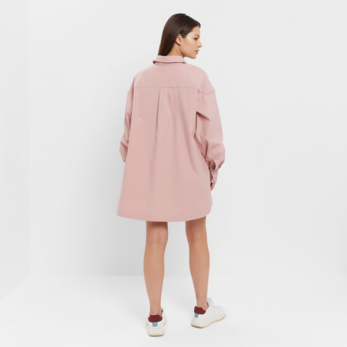 Костюм женский (рубашка, шорты) MINAKU: Oversize цвет тёмно-розовый, размер 42