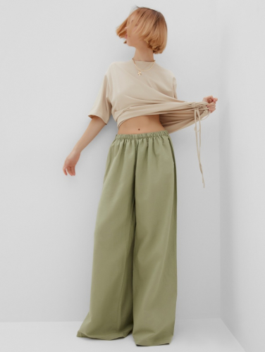 Брюки женские oversize MINAKU: MINAKU: Safari цвет мятный, размер 52