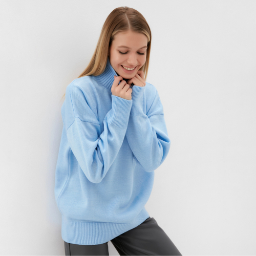 Джемпер вязаный женский MINAKU: Knitwear collection цвет голубой, р-р 42-44