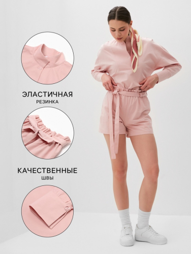Комплект женский (блузка, шорты) MINAKU: Enjoy цвет розовый, р-р 46