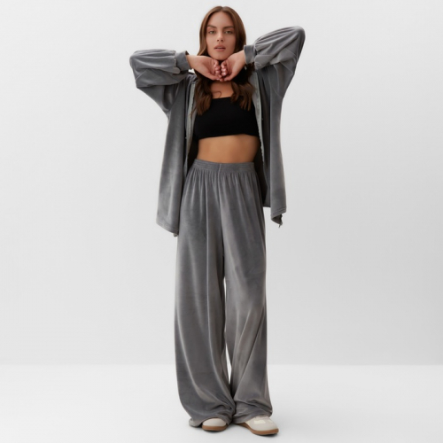 Костюм женский (толстовка и брюки) KAFTAN Plushy р. 40-42, серый