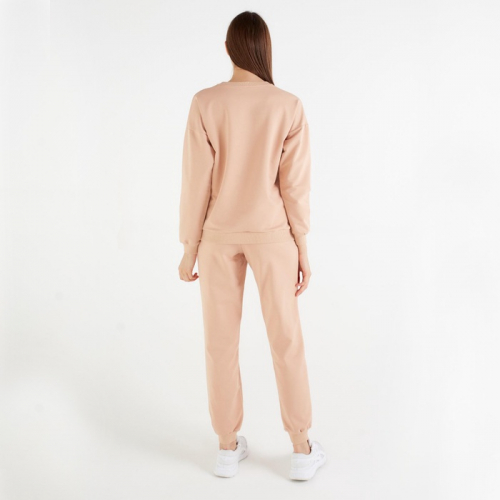 Костюм женский (свитшот, брюки) MINAKU: Casual Collection цвет бежевый, размер 42