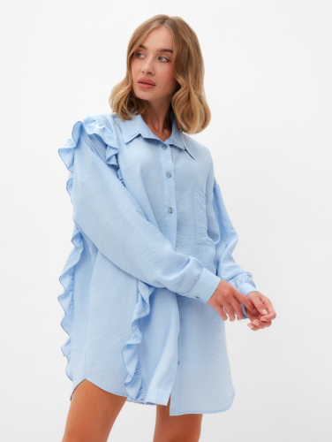Костюм женский (блузка, шорты) MINAKU: Casual Collection цвет голубой , р-р 46