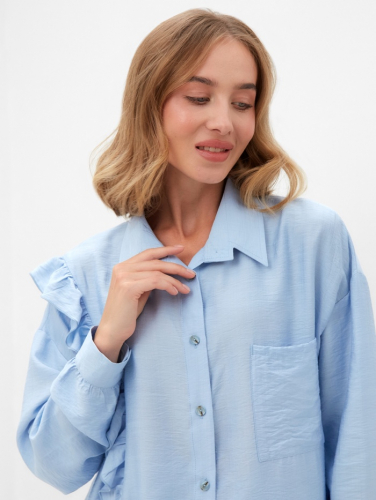 Костюм женский (блузка, шорты) MINAKU: Casual Collection цвет голубой , р-р 46