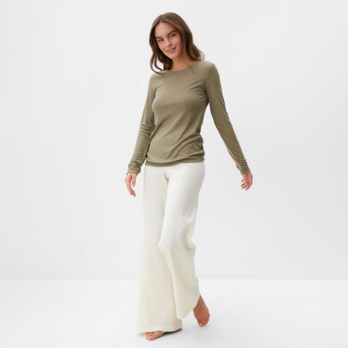 Лонгслив женский KAFTAN: Basic line, хаки, размер 44-46