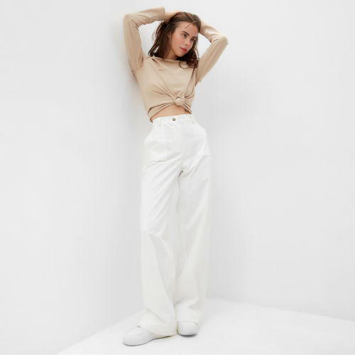 Брюки женские MINAKU: Casual Collection цвет белый, р-р 50