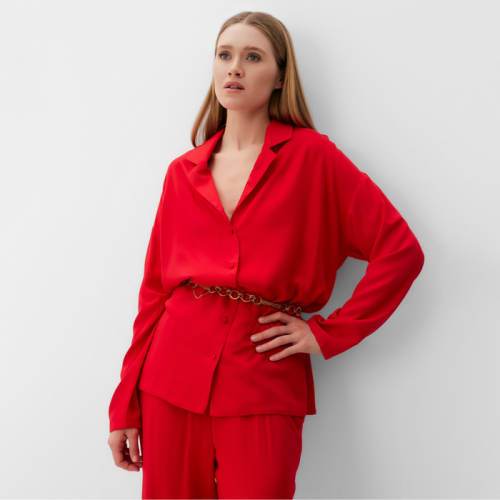 Костюм женский (рубашка , брюки) MINAKU:Casual Collection цвет красный, размер 52