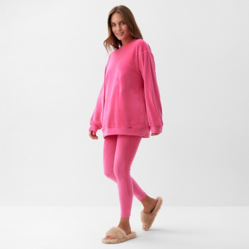 Костюм женский (свитшот и леггинсы) KAFTAN Plushy р. 40-42, фуксия