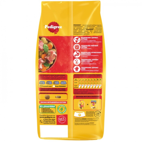УЦЕНКА Сухой корм Pedigree для собак крупных пород, говядина, 13 кг ( годен до 13.07.25)