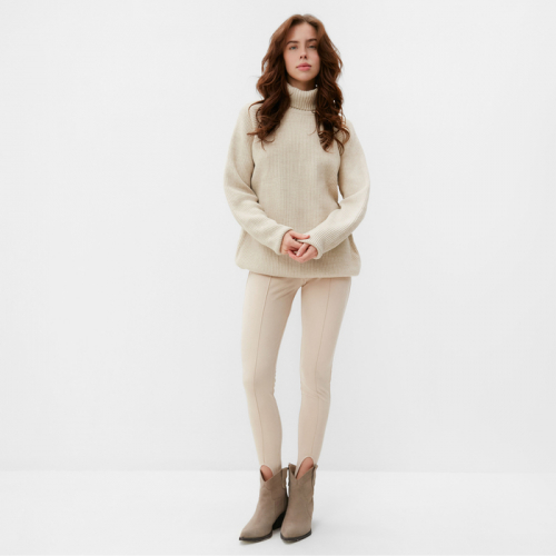 Джемпер женский MINAKU: Casual Collection цвет бежевый, размер 50