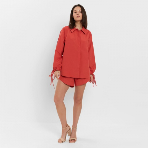 Костюм женский (блузка, шорты) MINAKU: Casual Collection цвет красный, размер 46