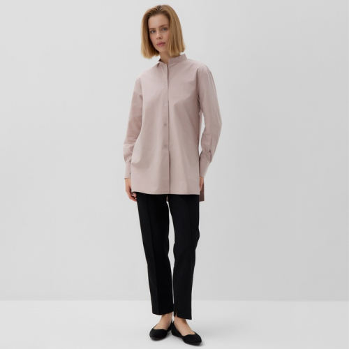 Рубашка женская удлиненная MINAKU: Casual Collection цвет серо-розовый, р-р 48