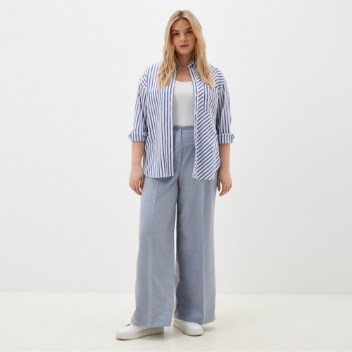 Брюки женские Mist plus-size, размер 52, голубой