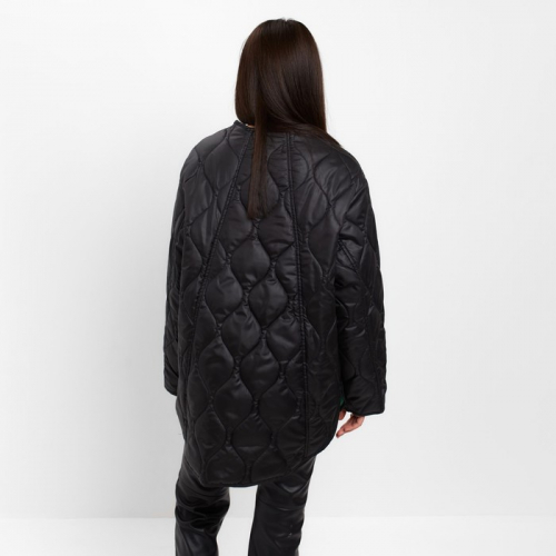 Куртка стёганая женская демисезонная MIST Oversize, размер 50, чёрная