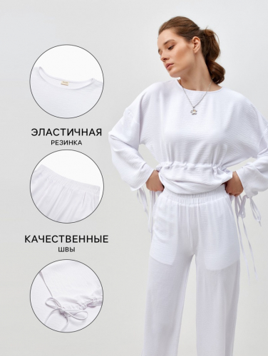 Костюм женский (туника, брюки) MINAKU: Casual Collection цвет белый, размер 58