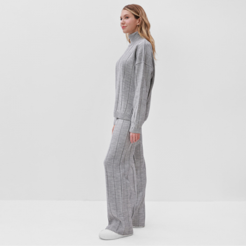 Костюм женский (джемпер+брюки) MINAKU: Knitwear collection цвет светло-серый, р-р 42-44