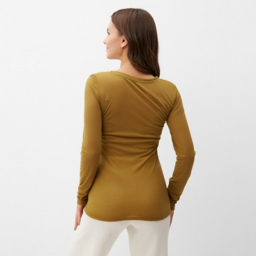 Лонгслив женский KAFTAN: Basic line, тёмно-оливковый, размер 44-46