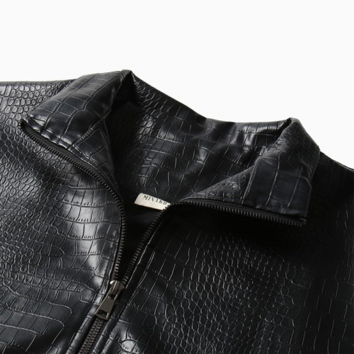 Жакет женский демисезонный MINAKU: Eco leather, чёрный, размер 46